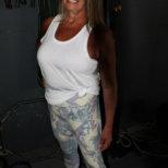 long white tank with monob swirl leggings