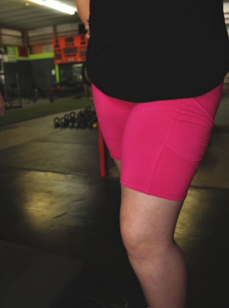 plus size biker pink shorts